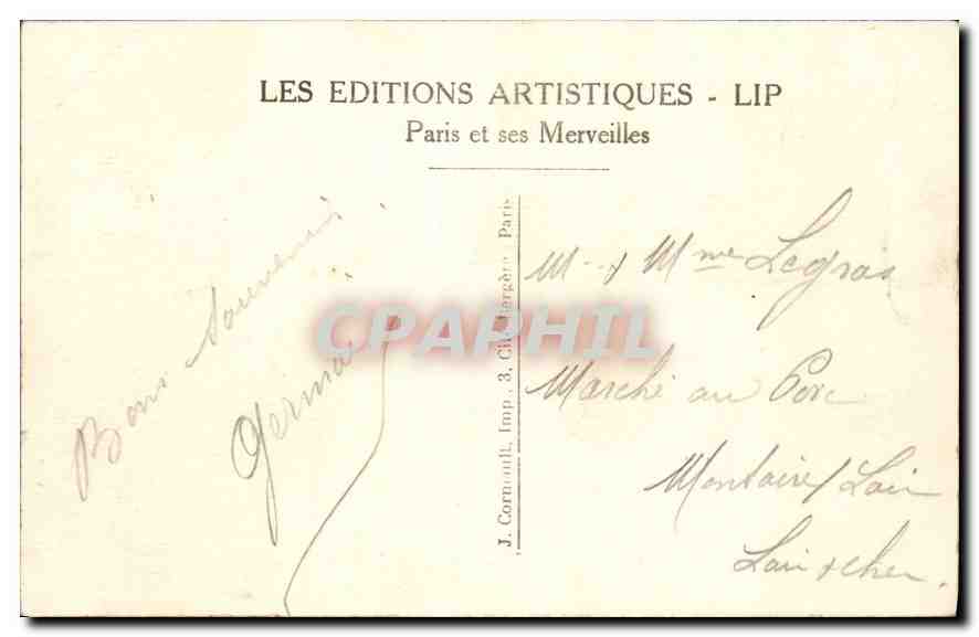 CPA Paris La Madeleine — Rückseite