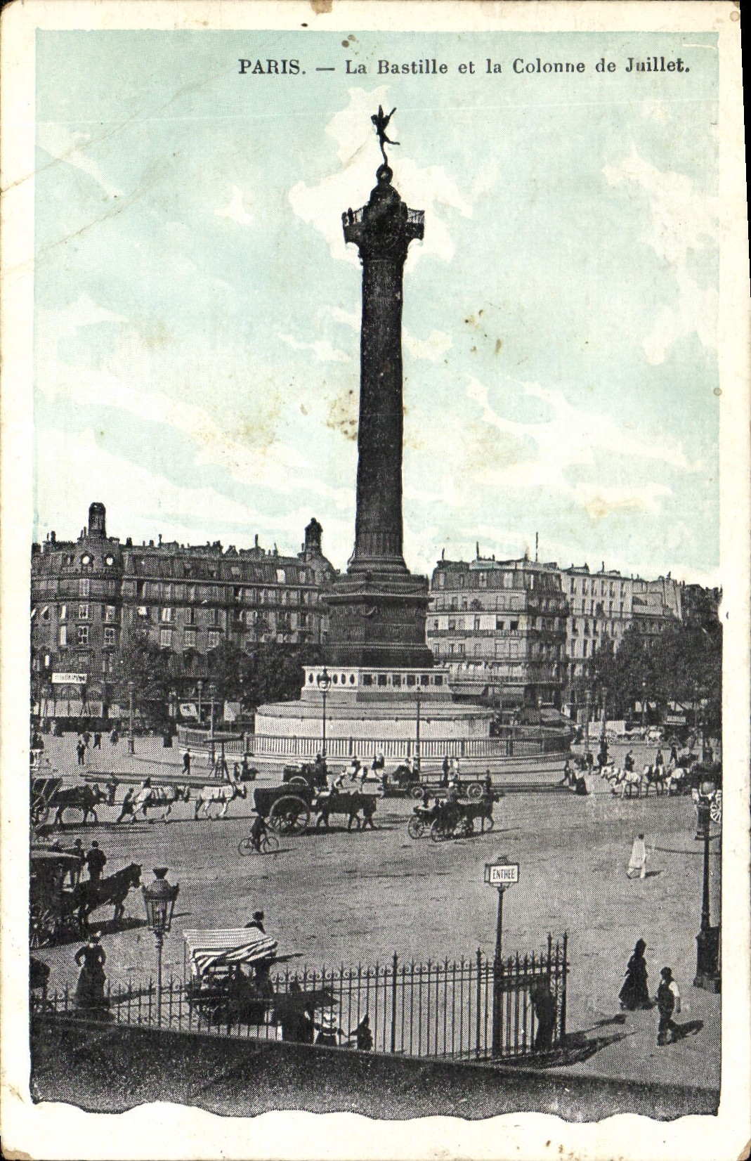 CPA Paris La Bastille et la Colonne de Juillet