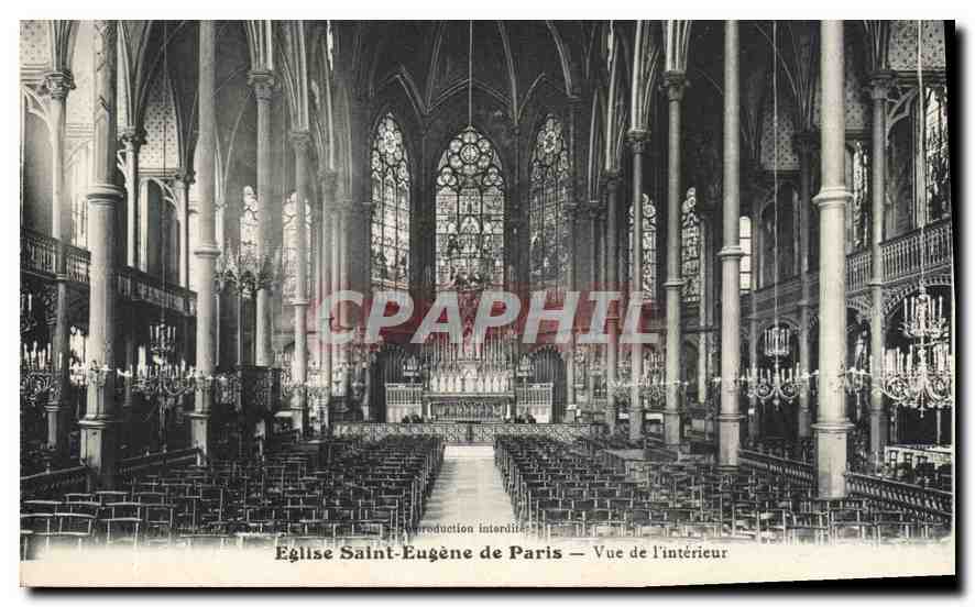 CPA Paris Eglise Saint Eugene de Paris Vue de l'Interieur
