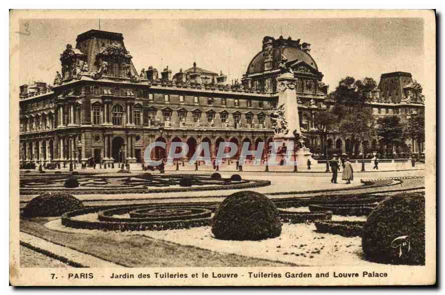 CPA Paris Jadin des Tuileries et le Louvre