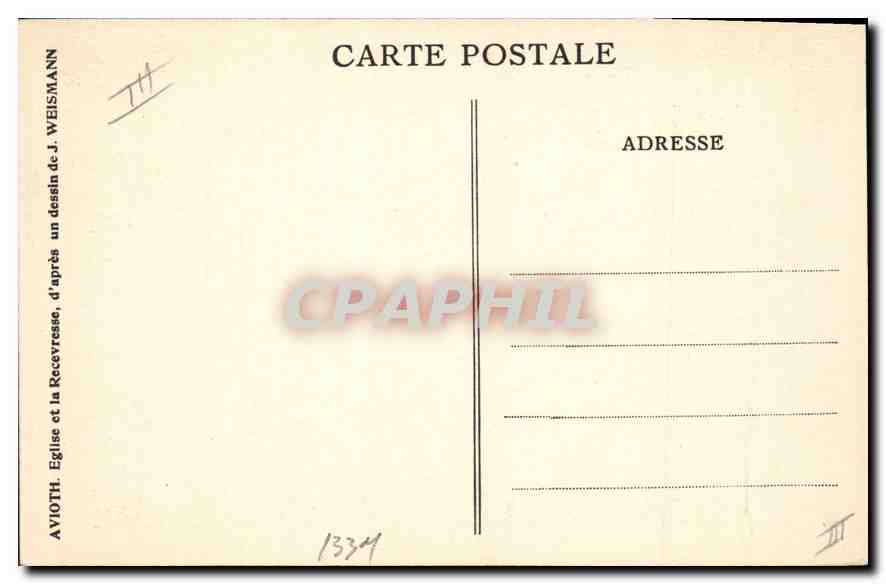 CPA Avioth Eglise et la Recevresse d'apres un dessin de J Weismann — Back