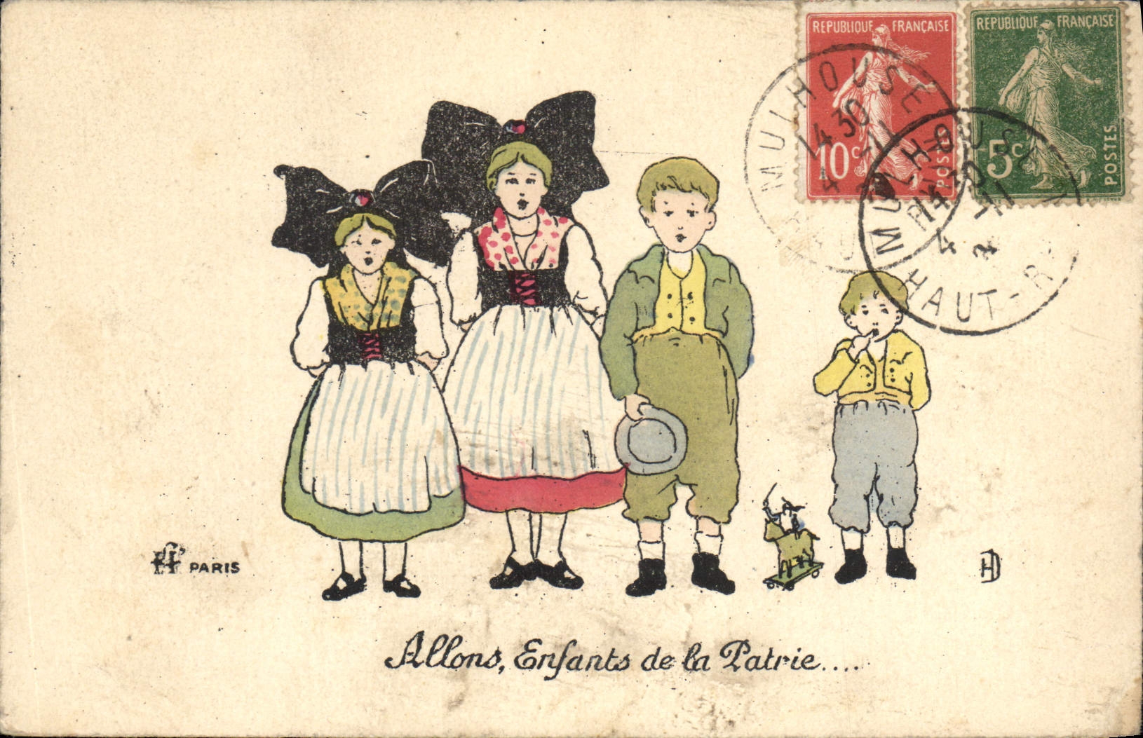 CPA Paris Allons Enfants de la Patrie Folklore