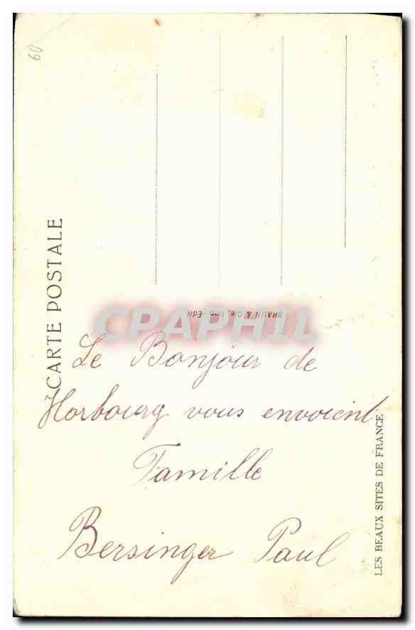 CPA Jeunes Alsaciennes apportant du Kougloff et des Fleurs — Rückseite