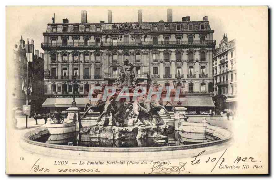 CPA Lyon Fontaine Bartholdi (Place des Terreaux)