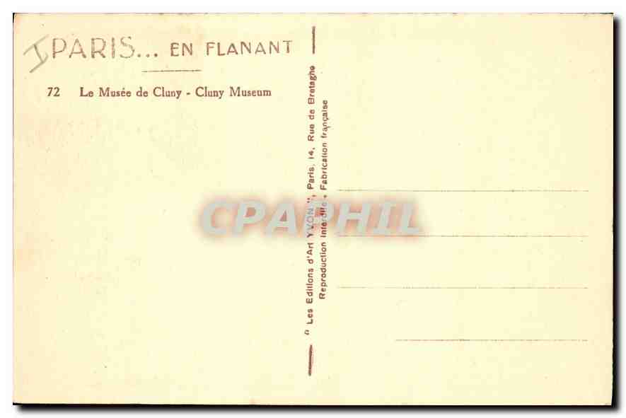 CPA Paris en flanant Le Musee de Cluny — Rückseite