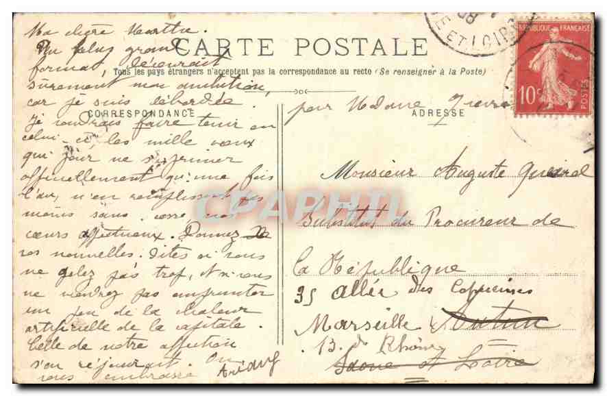 CPA Paris Conciergerie et Tour de l'Horloge — Rückseite