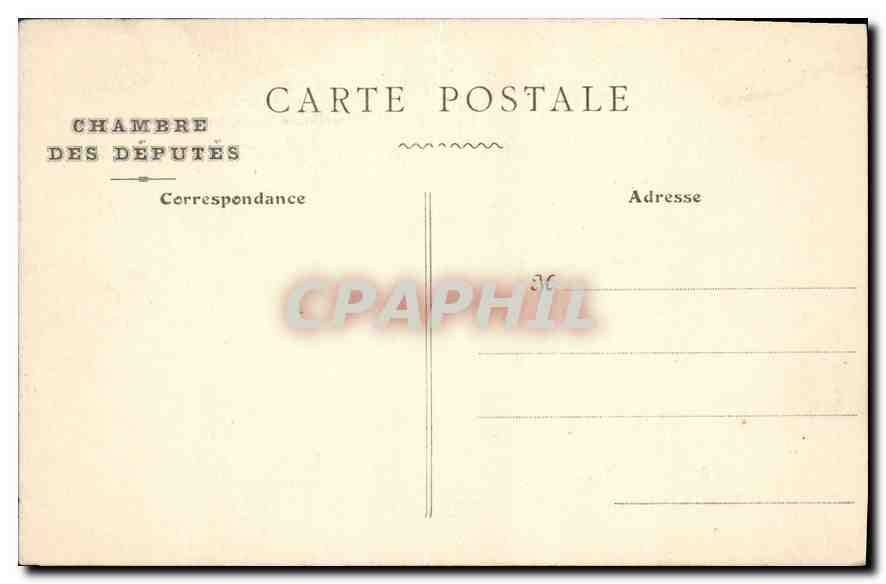 CPA Chambre des Deputes Fresques d'Eugene Delacroix Bibliotheque Demosthenes harangue les flots de l — Rückseite