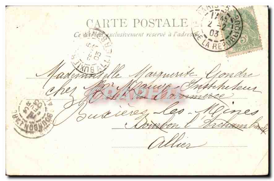 CPA Paris Bois de Boulogne la Cascade — Rückseite