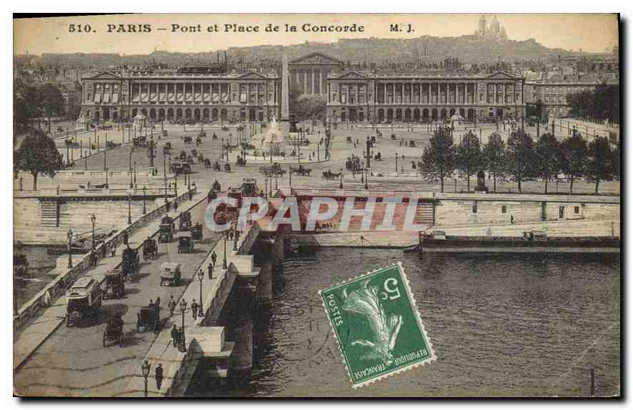 CPA Paris Pont et Place de la Concorde