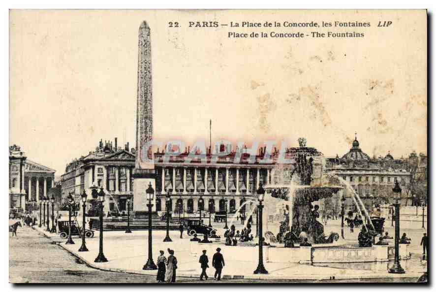 CPA Paris La Place de la Concorde Les Fontaines