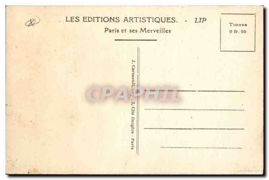 CPA Paris La Place de la Concorde Les Fontaines — Rückseite