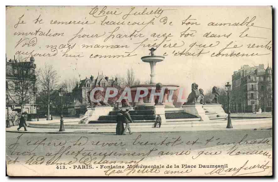 CPA Paris Fontaine Monumentale de la Place Daumesnil