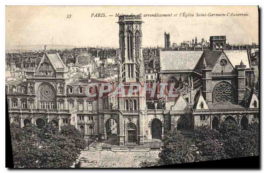 CPA Paris Mairie du 1er arrondissement et l'Eglise Saint Germain l'Auxerrois
