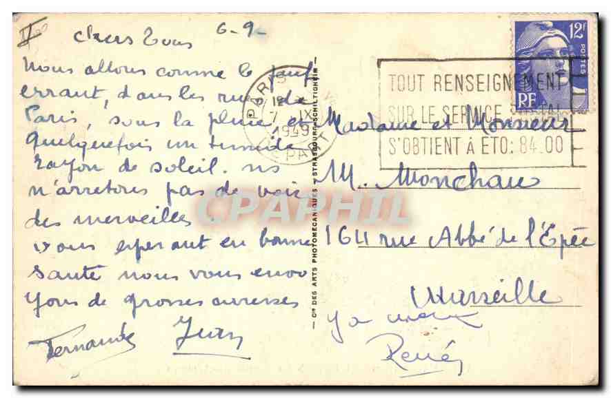 CPA Paris L'Eglise Saint Nicolas des Champs — Rückseite