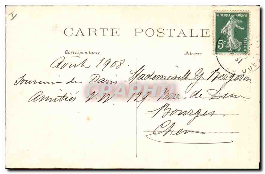 CPA Paris Eglise et Square de la Trinite — Rückseite