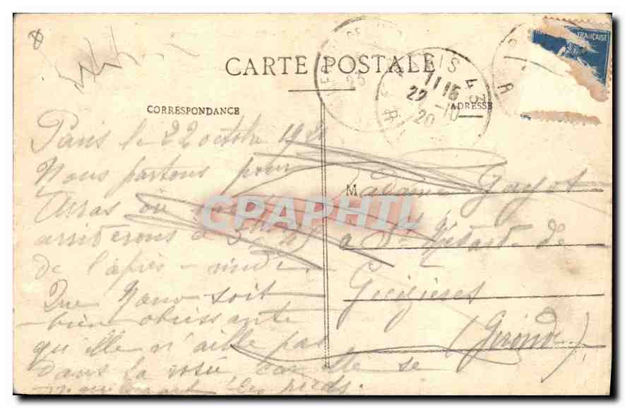 CPA Paris Gare Montparnasse Tramway — Rückseite