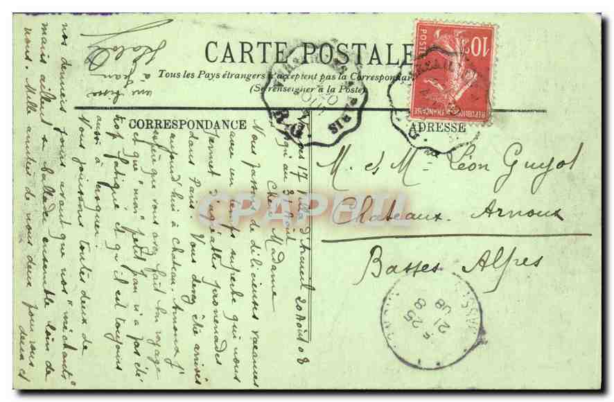 CPA Paris Le Lion de Belfort — Rückseite