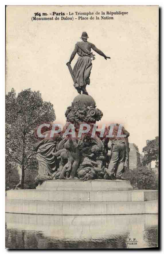 CPA Paris Le Triomphe de la Republique (Monument de Dalou) Place de la Nation