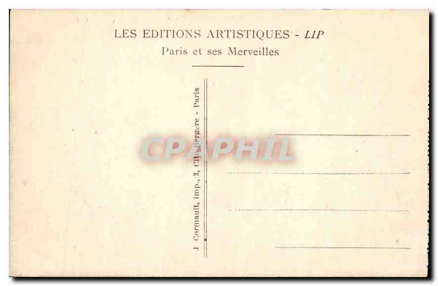 CPA Paris La Chambre des Deputes — Rückseite
