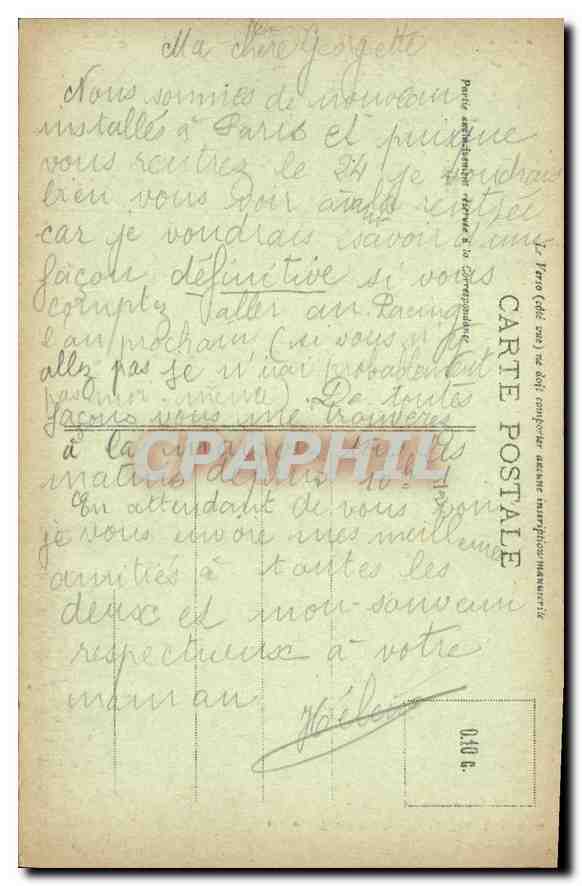 CPA Paris La Tour St Jacques — Verso