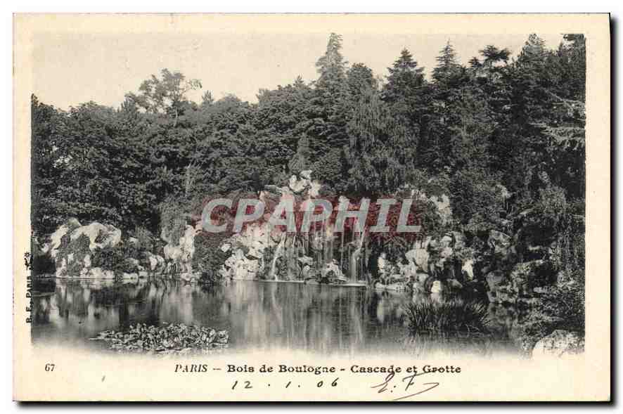 CPA Paris Bois de Boulogne cascade et Grotte