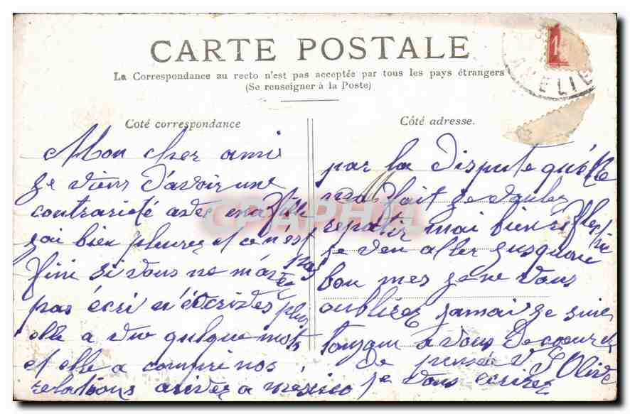 CPA Paris La Cour de Carrousel — Rückseite