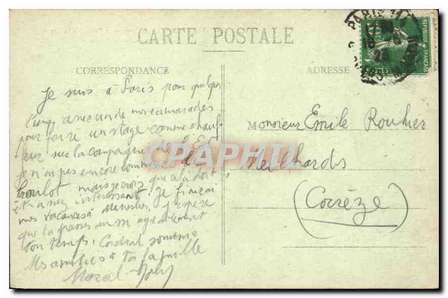 CPA Paris La Seine et le Palais de Justice — Verso