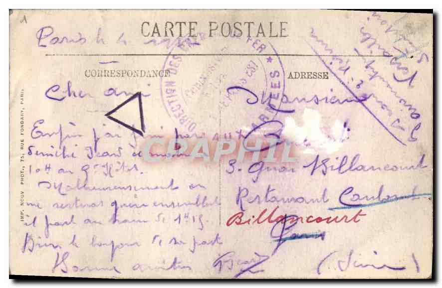 CPA Paris L'Arc de Triomphe du Carrousel (Jardin des Tuileries) — Rückseite