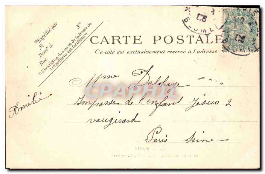 CPA Paris Le Parc Montsouris — Rückseite