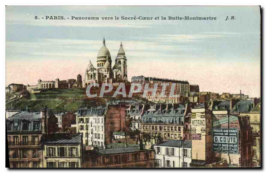 CPA Paris Panorama vers le Sacre Coeur et la Butte Montmartre
