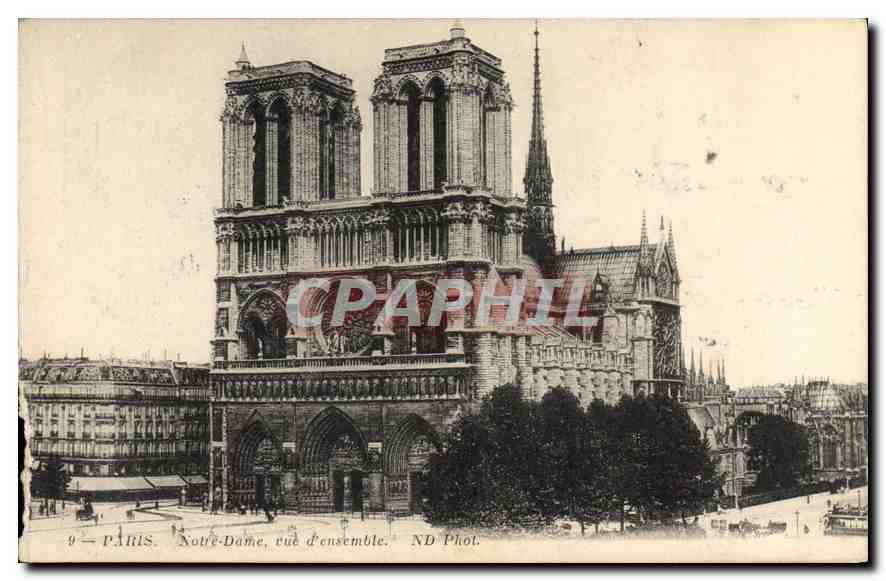 CPA Paris Notre Dame vue d'ensemble
