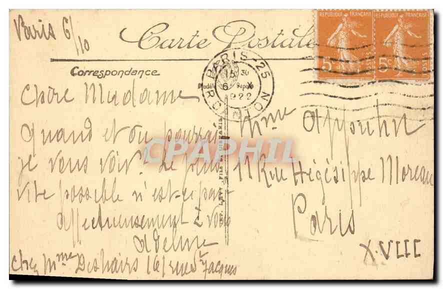 CPA Paris Abside de Notre Dame — Verso