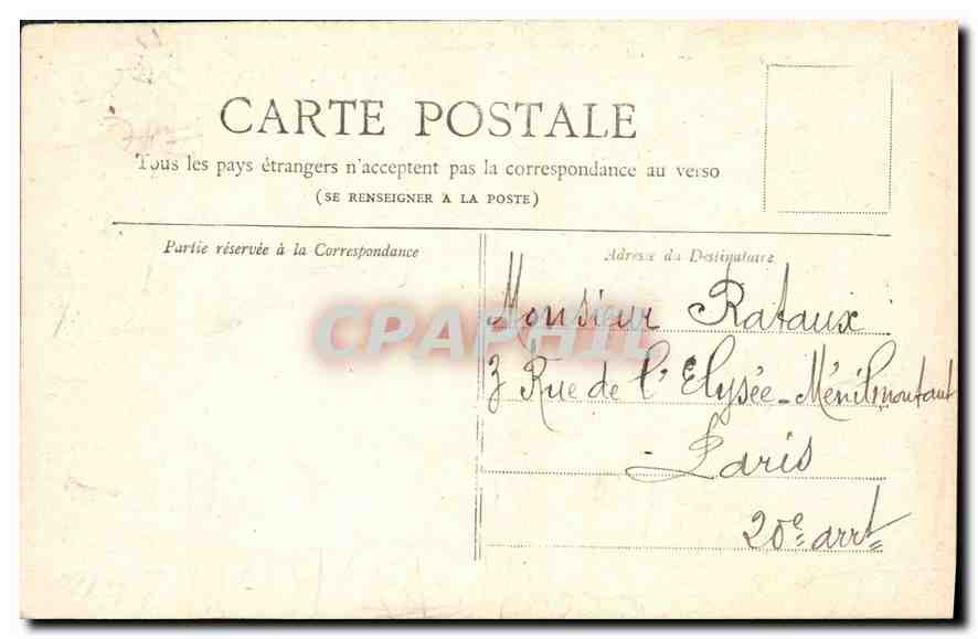 CPA Paris Le Lion de Belfort — Rückseite