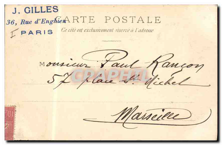 CPA Paris Square Cluny — Rückseite