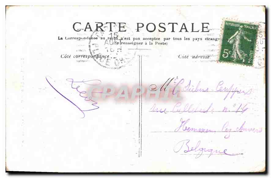 CPA Paris La Bastille et la Colonne de Juillet — Rückseite