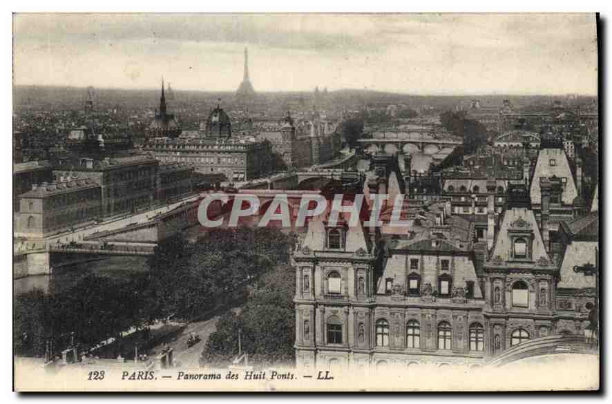 CPA Paris Panorama des Huit Ponts