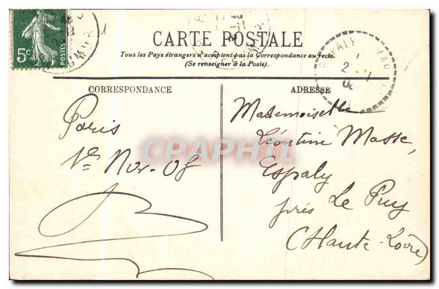 CPA Paris Boulevard de la Madeleine — Rückseite
