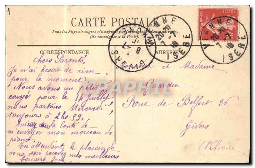 CPA Paris Le Jardin du Luxembourg — Rückseite