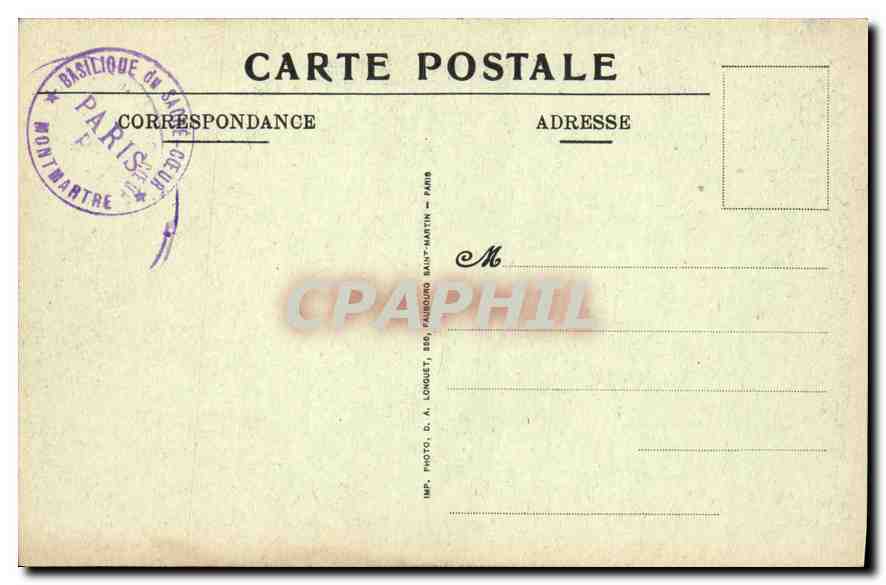 CPA Basilique du Sacre Couer de Montmartre Les Stalle du Choeur — Rückseite