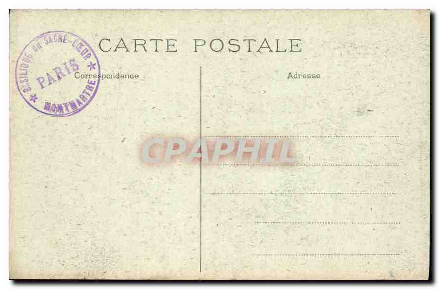 CPA Paris Basilique du Sacre Couer de Montmartre La Nef — Rückseite