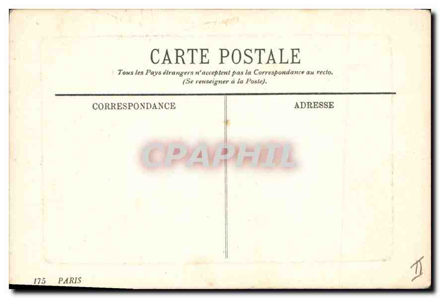 CPA Paris La Place de la Bastille — Rückseite