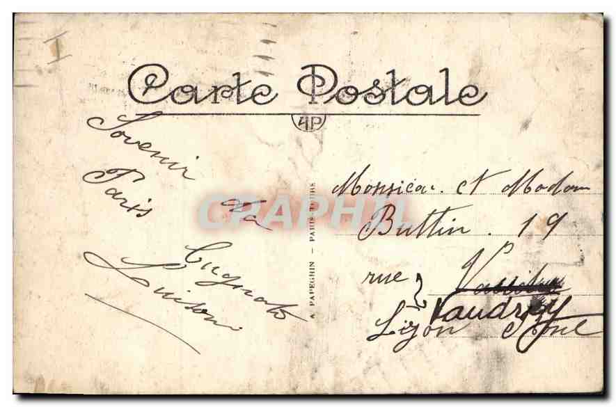 CPA Paris Colonne Vendome — Rückseite
