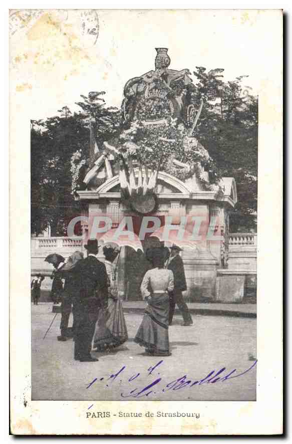 CPA Paris Statue de Strasbourg