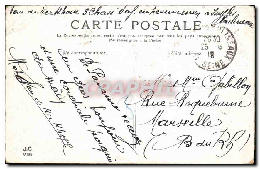 CPA Paris La Colonne Vendome — Rückseite
