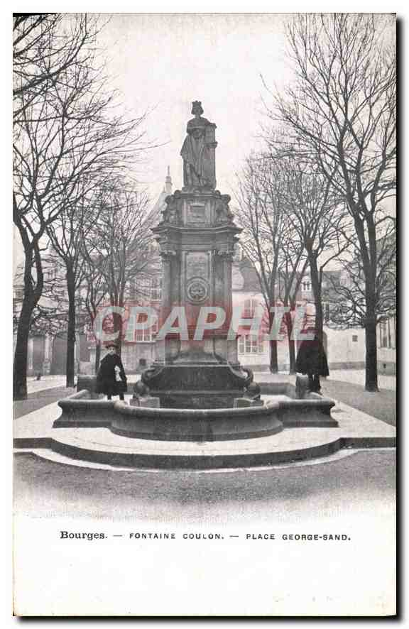 CPA Bourges Fontaine Coulon Place George Sand