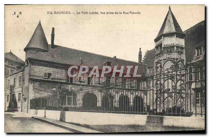 Bourges — Le Petit Lycée, vue prise de la Rue Paradis — éditeur non identifié, n° 394