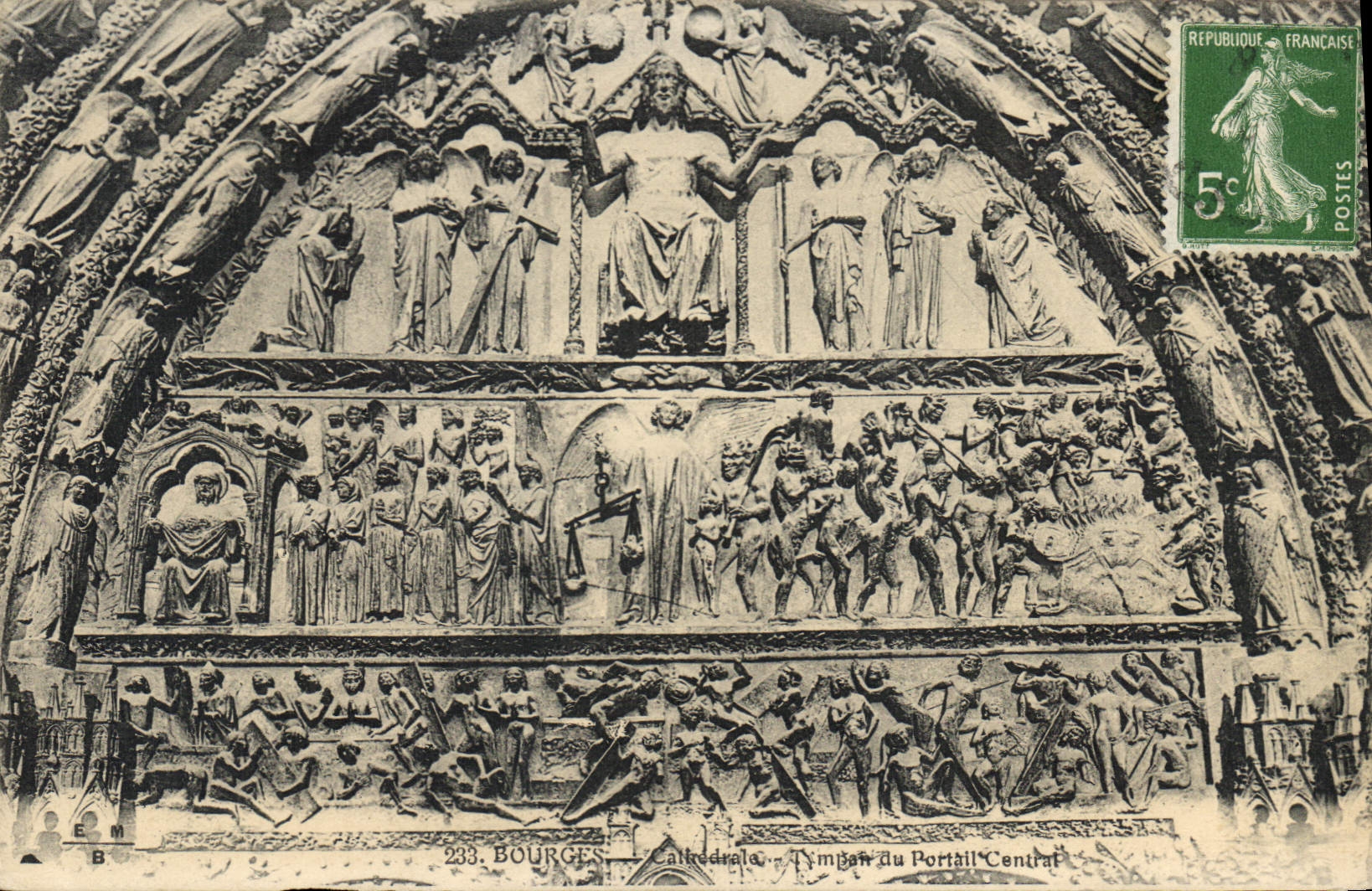 CPA Bourges Cathedrale Tympan du Portail Central