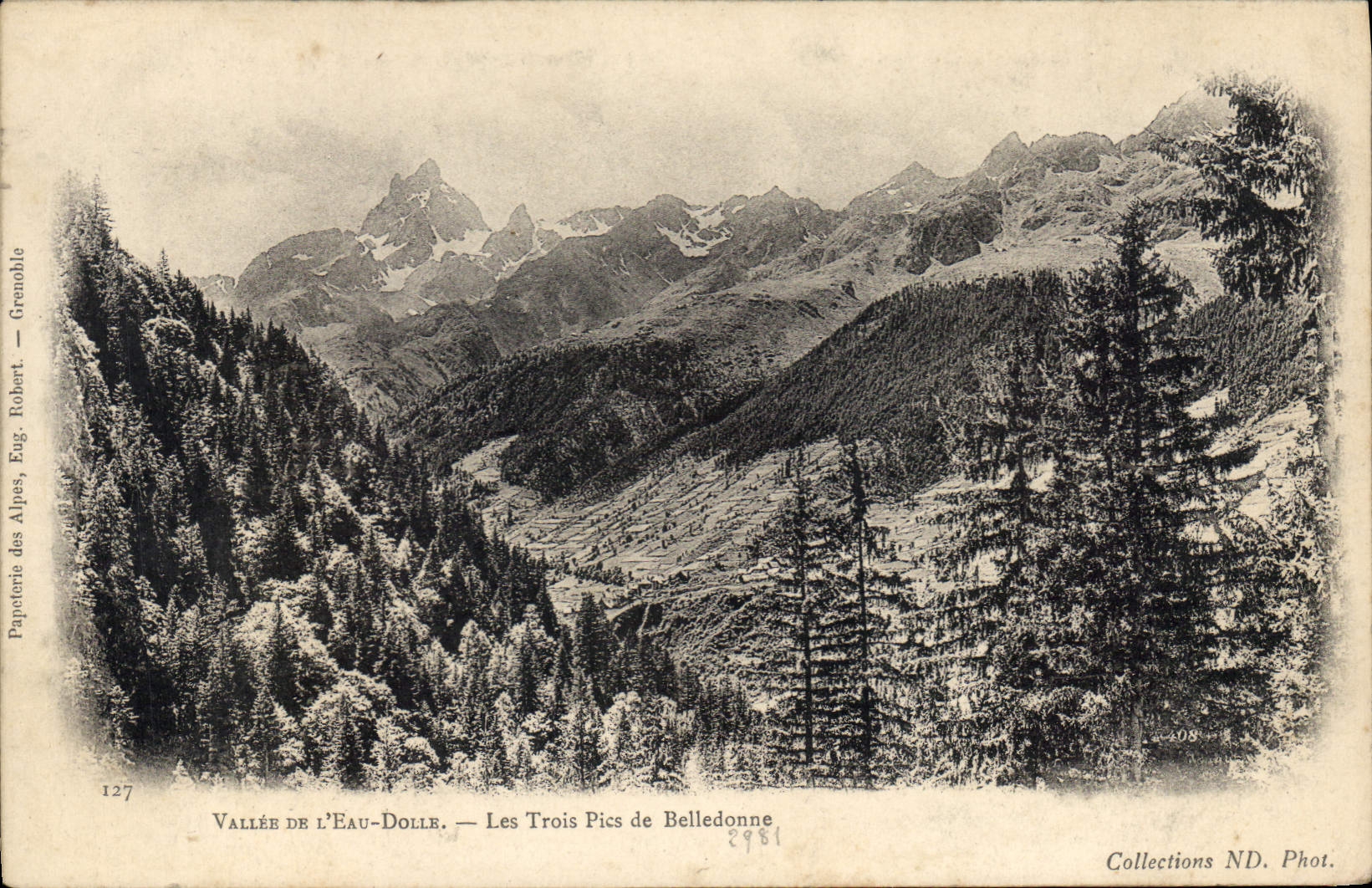 Tal der Eau-Dolle — Die drei Gipfel von Belledonne — Papeterie des Alpes, Eug. Robert, Grenoble