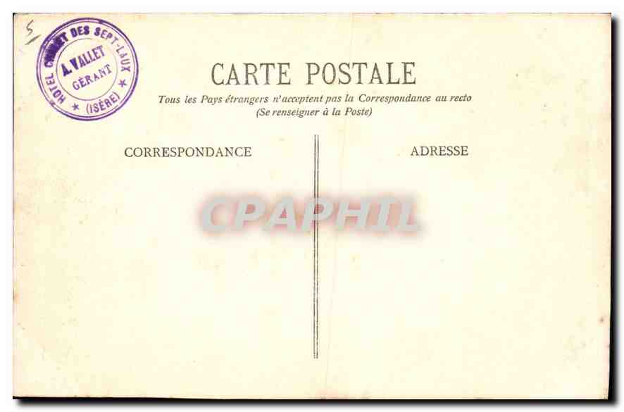CPA Dauphine Les Lacs Carre et Cottapen aux Sept Laux — Verso