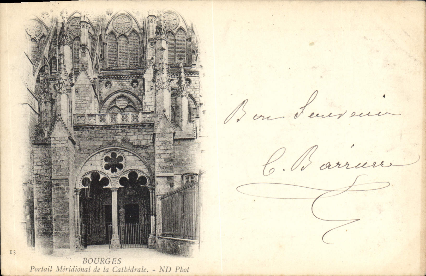 CPA Bourges Portail Meridionnal de la Cathedrale